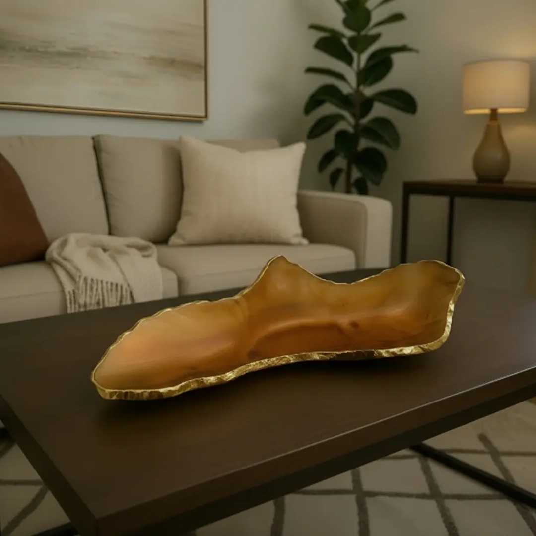 Centro De Mesa Melora Home Fosco Tipo Murano Ameba Decorativo Luxo