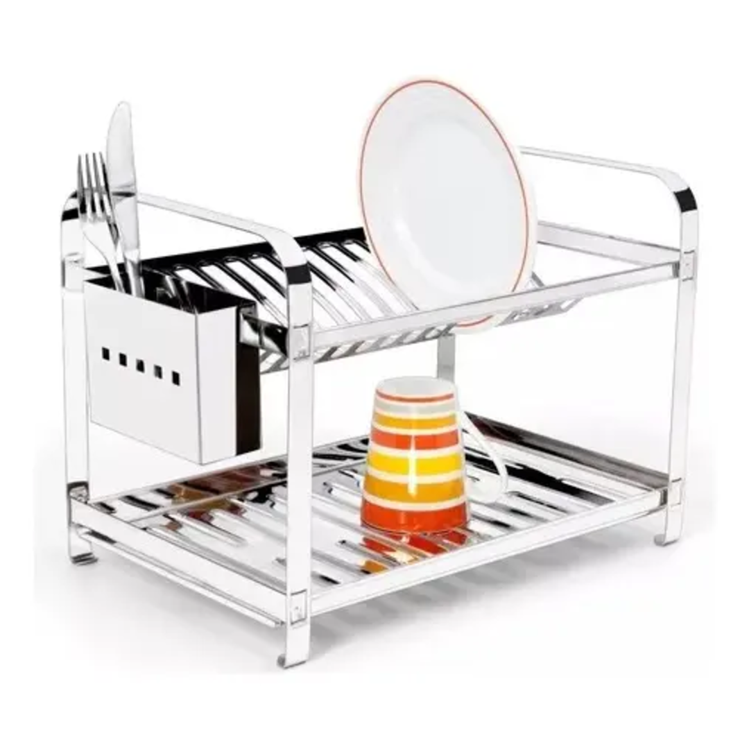 Escorredor De Louça Inox 16 Pratos Talher Inox Melora Home Inox