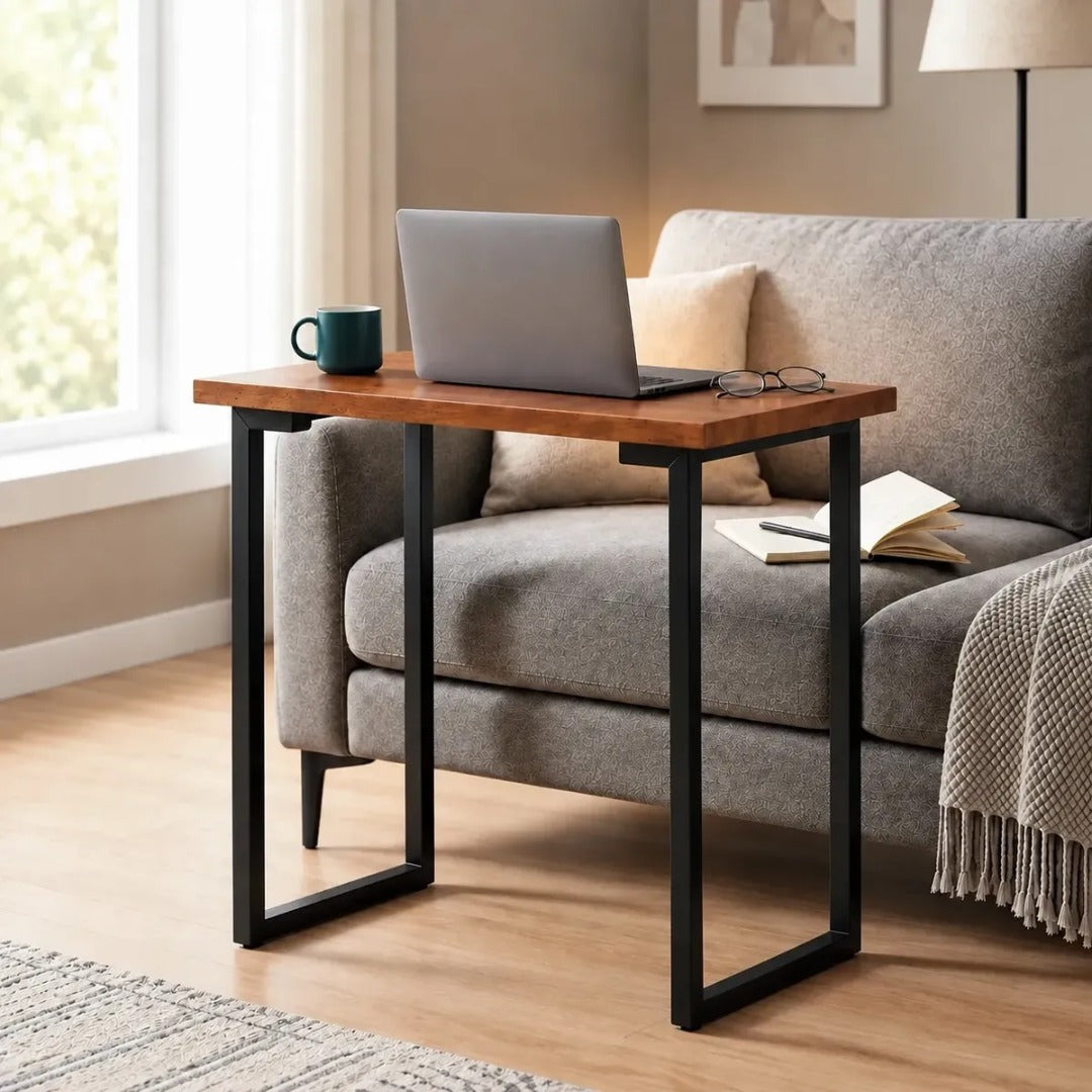 Mesa Lateral Apoio Suporte Sofá Notebook Industrial Pé Ferro