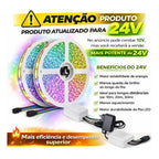 Fita LED RGB 10m com App, Controle e Fonte para Quarto Gamer