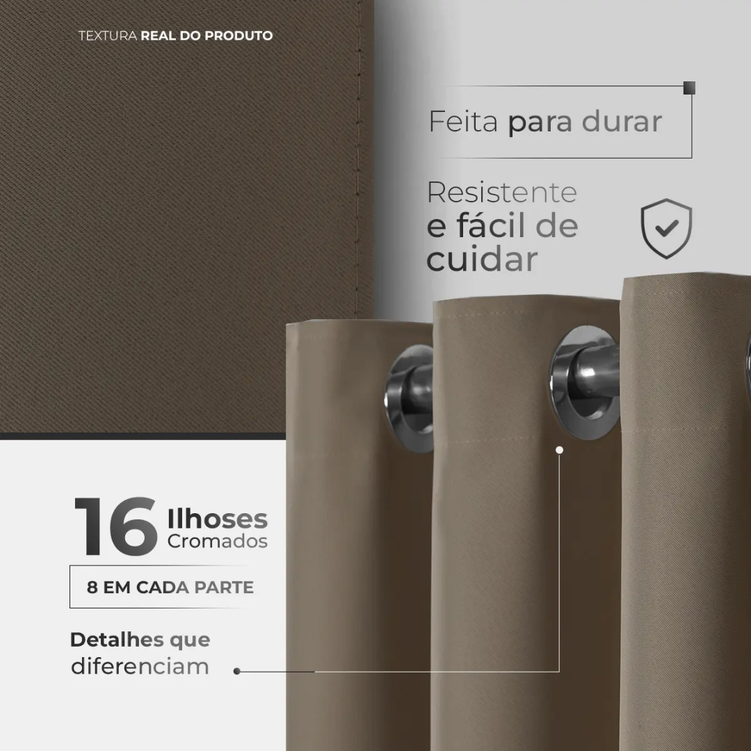 Cortina Blackout Tecido Grosso 2,80x2,30 Porta Sala Quarto