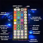 Fita LED RGB 10m com App, Controle e Fonte para Quarto Gamer