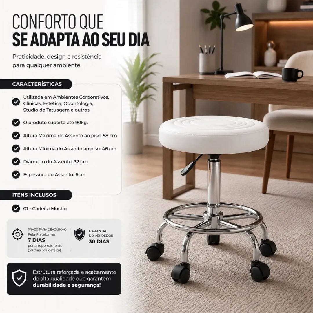 Mocho Giratório, Estética, Manicure, Tatuador, Dentista