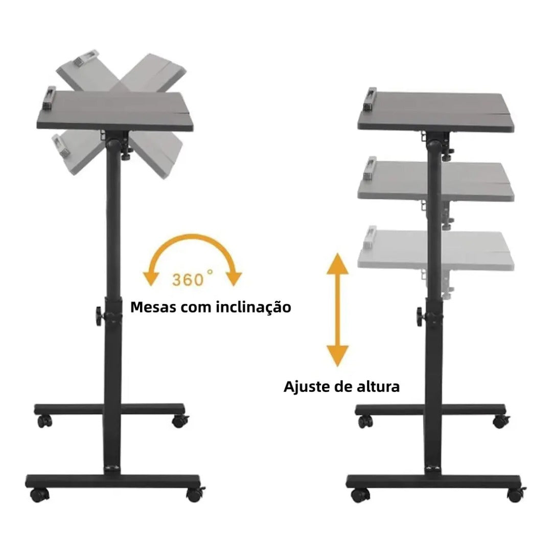 Mesa Apoio De Canto Lateral Notebook Para Sofá Cama Reguláve