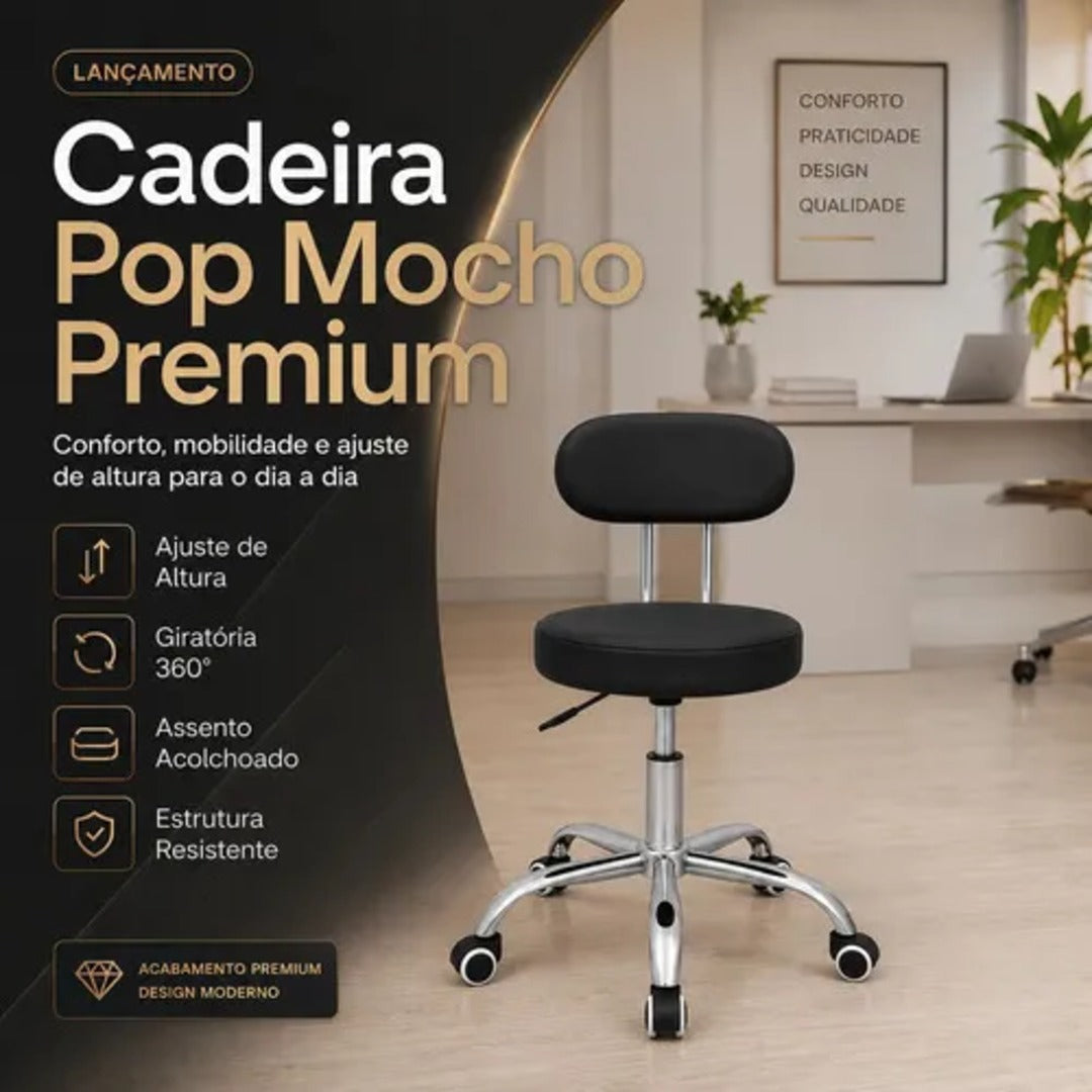 Cadeira Mocho Profissional Para Estética Salão Manicure Spa.