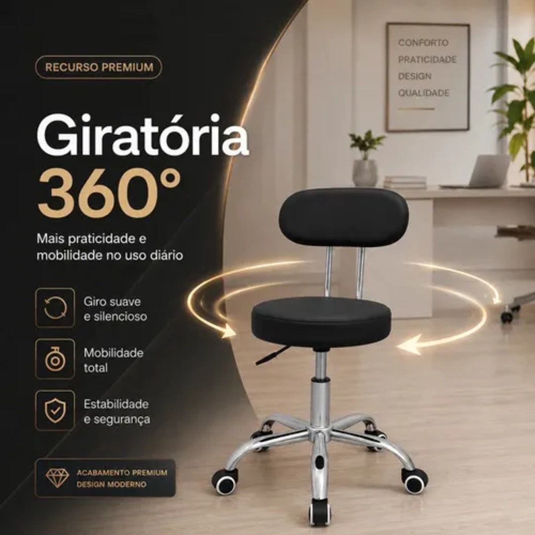 Cadeira Mocho Profissional Para Estética Salão Manicure Spa.