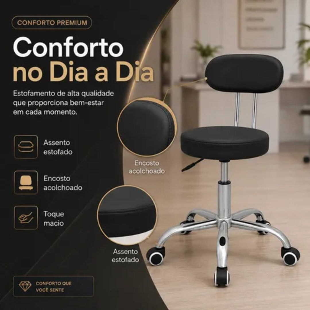 Cadeira Mocho Profissional Para Estética Salão Manicure Spa.