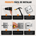 Kit 5 Acessórios Banheiro Inox 304 Toalheiro Duplo Genérica Kit5 60cm cor prateado